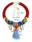 Fashion Red+blue Flower Shape Decorated Tassel Jewelry Sets