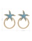Fashion Blue Star Shape Decorated Earrings