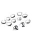Fashion Silver Color Flower Shape Decorated Rings Sets