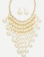 Fashion Champagne Full Pearl Decorated Jewelry Sets