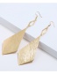 Fashion Gold Color Rhombus Shape Decorated Pure Color Earrings