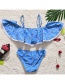 Sexy Blue Flower Pattern Decorated Swimwear