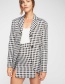Fashion Blue Grids Pattern Decorated Coat
