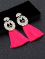 Fashion Plum Red Geometric Shape Decorated Long Tassel Earrings