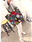 Fashion Green Fower Pattern Decorated Bag