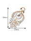 Fashion Gold Color Full Diamond Decorated Peacock Shape Brooch