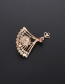 Fashion Gold Color Hollow Out Design Sector Shape Brooch
