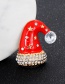Fashion Red Christmas Hat Shape Decorated Brooch