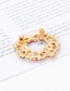 Fashion Red+green Flower Shape Decorated Brooch
