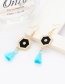 Fashion Light Blue Bead&tassel Decorated Earrings