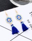 Fashion Blue Bead&tassel Decorated Earrings