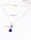 Fashion Sapphire Blue Tassel&bead Decorated Necklace