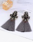 Fashion Light Brown Geometric Shape Decorated Tassel Earrings