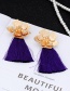 Fashion Purple Flower Shape Tassel Earrings