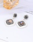Fashion Silver Color Full Dioamd Decorated Square Shape Earrings