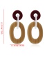 Fashion Khaki Oval Shape Decorated Earrings
