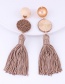 Fashion Khaki Tassel Decorated Earrings