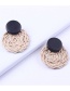 Fashion Beige+black Round Shape Decorated Earrings