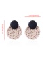 Fashion Beige+black Round Shape Decorated Earrings
