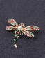 Fashion Red+green Dragonfly Shape Decorated Brooch