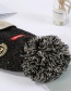Fashion Black Fuzzy Ball Decorated Hat