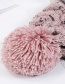 Fashion Pink Fuzzy Ball Decorated Hat