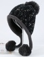Fashion Gray Fuzzy Ball Decorated Hat
