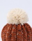 Fashion Red Fuzzy Ball Decorated Hat
