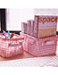 Fashion Pink Grids Pattern Decorated Storage Box