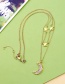 Fashion Gold Color Moon&star Pendant Decorated Necklace