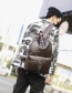 Fashion Brown Pure Color Decorated Backpack