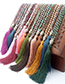 Bohemia Khaki Long Tassel Decorated Beads Necklace