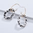 Fashion Black+white Oval Shape Decorated Earrings