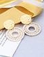 Fashion Khaki Round Shape Decorated Earrings