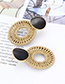 Fashion Beige+pink Round Shape Decorated Earrings