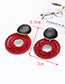 Fashion Claret Red+black Round Shape Decorated Earrings