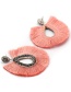 Fashion Pink Waterdrop Shape Decorated Tassel Earrings