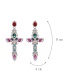 Fashion Black Full Diamond Decorated Cross Shape Earrings