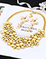 Fashion Gold Color Flower Shape Decorated Necklace