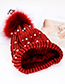 Fashion Red Full Pearl Decorated Hat