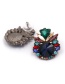 Fashion Multi-color Full Diamond Decorated Geometric Shape Earrings