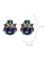 Fashion Multi-color Full Diamond Decorated Geometric Shape Earrings