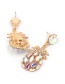Fashion Champagne Pineapple Shape Decorated Earrings