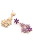 Fashion Purple Flower Shape Decorated Earrings