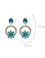 Fashion Blue Flower Shape Decorated Round Earrings