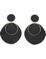 Fashion Dark Red Round Shape Decorated Earrings