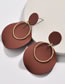 Fashion Dark Red Round Shape Decorated Earrings