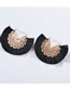 Fashion Dark Green Hollow Out Design Tassel Decorated Earrings