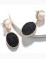 Fashion Brown Oval Shape Decorated Earrings