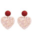 Fashion Beige Heart Shape Decorated Earrings